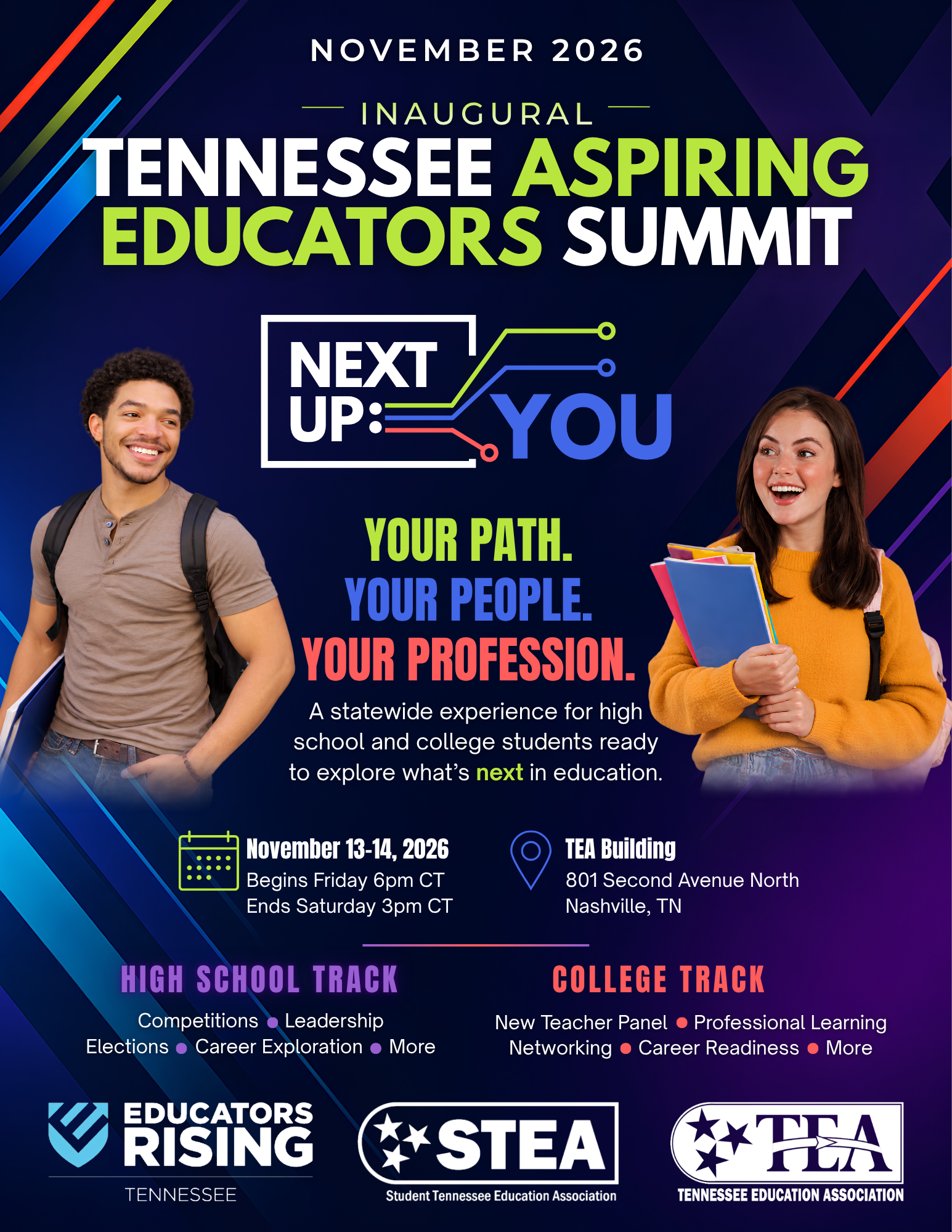 Next Up You Educators Rising Summit Flyer November 2026